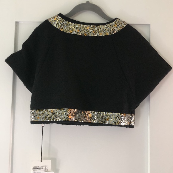 Moschino Kid Girls Bolero Sequin Jacket Sz 8 - Picture 2 of 6
